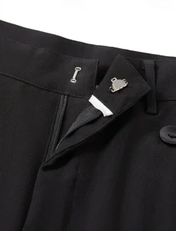Discount OUKU Men's Dress Pants Trousers Pocket Layered Straight Leg Plain Comfort Soft Full Length Outdoor Daily Going out Fashion Streetwear Black White Micro-elastic