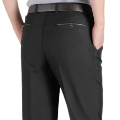 Sale OUKU Men's Dress Pants Trousers Chinos Pocket Plain Comfort Breathable Wedding Office Business Chic & Modern Formal Black Blue High Waist Micro-elastic