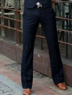 Outlet OUKU Men's Dress Pants Trousers Chinos Buttons Pocket Plain Comfort Formal Party Work Fashion Classic Style Black White Micro-elastic