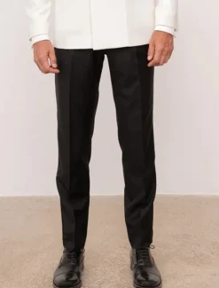 Best OUKU Men's Dress Pants Trousers Suit Pants Gurkha Pants Pocket Plain Comfort Breathable Outdoor Daily Going out Fashion Casual Slim Black White