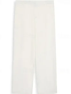 Online OUKU Men's Dress Pants Trousers Baggy Pants Suit Pants Pocket Straight Leg Plain Comfort Soft Full Length Formal Business Daily Fashion Streetwear Black White