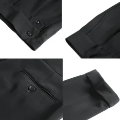 Clearance OUKU Men's Dress Pants Trousers Slacks Pleated Pants Suit Pants Pocket High Rise Plain Comfort Wedding Office Work Elegant Vintage Black White High Waist Micro-elastic