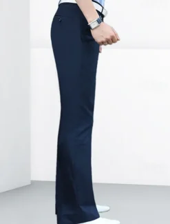 OUKU Men's Dress Pants Trousers Chinos Buttons Pocket Plain Comfort Formal Party Work Fashion Classic Style Black White Micro-elastic