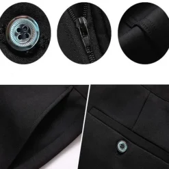 Sale OUKU Men's Dress Pants Trousers Slacks Casual Pants Pocket Straight Leg Plain Comfort Breathable Full Length Wedding Casual Daily Stylish Chic & Modern Black Navy Blue High Waist Micro-elastic