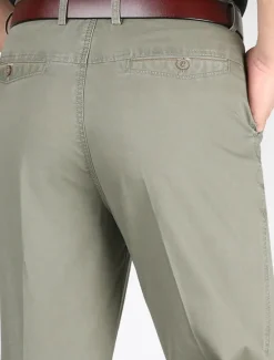 Outlet OUKU Men's Dress Pants Trousers Chinos Buttons Pocket Straight Leg Plain Comfort Formal Party Work Fashion Classic Style Dark Khaki Light Khaki Micro-elastic