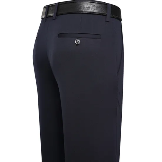 OUKU Men's Dress Pants Trousers Slacks Flat Front Pants Suit Pants Straight Leg Geometry Stretch No-Iron Formal Wedding Business Classic Style Casual Black Royal Blue High Waist Stretchy