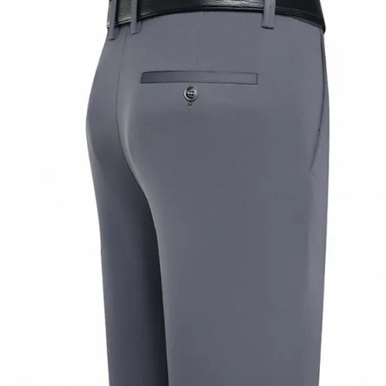 OUKU Men's Dress Pants Trousers Slacks Flat Front Pants Suit Pants Straight Leg Geometry Stretch No-Iron Formal Wedding Business Classic Style Casual Black Royal Blue High Waist Stretchy