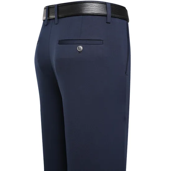 OUKU Men's Dress Pants Trousers Slacks Flat Front Pants Suit Pants Straight Leg Geometry Stretch No-Iron Formal Wedding Business Classic Style Casual Black Royal Blue High Waist Stretchy