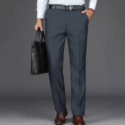 Discount OUKU Men's Dress Pants Trousers Slacks Suit Pants Pocket Plain Comfort Breathable Ankle-Length Wedding Office Business Chic & Modern Classic Black Deep Blue High Waist Micro-elastic