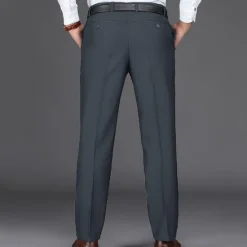 Discount OUKU Men's Dress Pants Trousers Slacks Suit Pants Pocket Plain Comfort Breathable Ankle-Length Wedding Office Business Chic & Modern Classic Black Deep Blue High Waist Micro-elastic