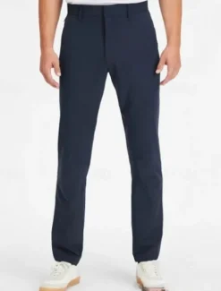 Discount OUKU Men's Dress Pants Trousers Chinos Buttons Pocket Plain Comfort Formal Party Work Fashion Classic Style Black Wine Micro-elastic