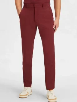 Discount OUKU Men's Dress Pants Trousers Chinos Buttons Pocket Plain Comfort Formal Party Work Fashion Classic Style Black Wine Micro-elastic