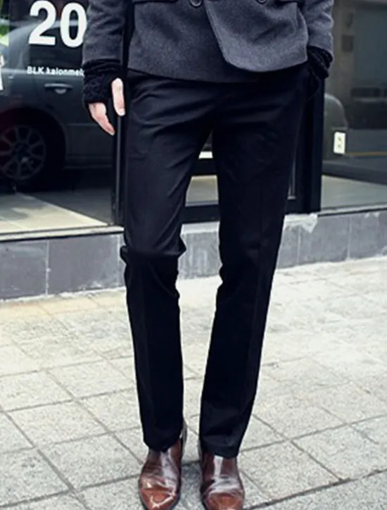 Outlet OUKU Men's Dress Pants Trousers Chinos Suit Pants Pocket Plain Comfort Breathable Business Daily Fashion Casual Black Khaki