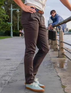 OUKU Men's Dress Pants Trousers Chinos Buttons Pocket Solid Colored Comfort Formal Party Work Fashion Classic Style ArmyGreen Smoky gray Micro-elastic