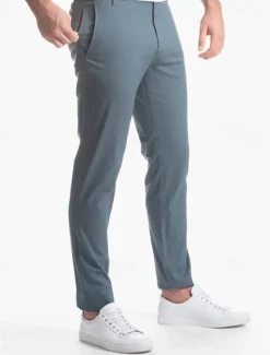 OUKU Men's Dress Pants Trousers Chinos Buttons Pocket Solid Colored Comfort Formal Party Work Fashion Classic Style ArmyGreen Smoky gray Micro-elastic
