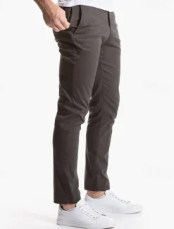 OUKU Men's Dress Pants Trousers Chinos Buttons Pocket Solid Colored Comfort Formal Party Work Fashion Classic Style ArmyGreen Smoky gray Micro-elastic