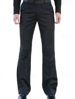New OUKU Men's Dress Pants Trousers Chinos Buttons Pocket Plain Comfort Formal Party Work Fashion Classic Style Dark Khaki Black Micro-elastic