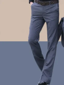 New OUKU Men's Dress Pants Trousers Chinos Buttons Pocket Plain Comfort Formal Party Work Fashion Classic Style Dark Khaki Black Micro-elastic