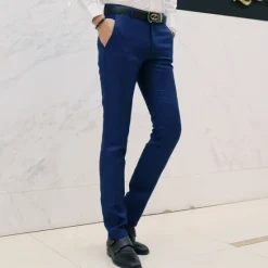 New OUKU Men's Dress Pants Trousers Chinos Casual Pants Straight Leg Plain Comfort Breathable Full Length Wedding Fashion Casual White Khaki Micro-elastic
