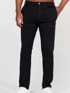 OUKU Men's Dress Pants Trousers Chinos Buttons Pocket Plain Comfort Formal Party Work Fashion Classic Style Black White Micro-elastic