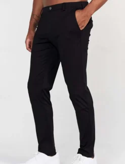 OUKU Men's Dress Pants Trousers Chinos Buttons Pocket Plain Comfort Formal Party Work Fashion Classic Style Black White Micro-elastic