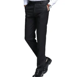 Hot OUKU Men's Dress Pants Trousers Chinos Casual Pants Pocket Straight Leg Plain Comfort Office Business Casual Streetwear Stylish Black Dark Blue