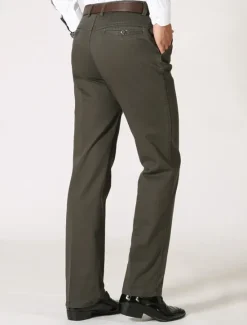 New OUKU Men's Dress Pants Trousers Chinos Buttons Pocket Plain Comfort Formal Party Work Fashion Classic Style Black Brown Micro-elastic
