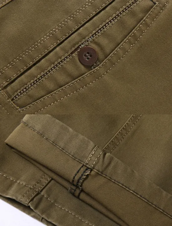 New OUKU Men's Dress Pants Trousers Chinos Buttons Pocket Plain Comfort Formal Party Work Fashion Classic Style Black Brown Micro-elastic