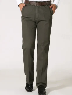 New OUKU Men's Dress Pants Trousers Chinos Buttons Pocket Plain Comfort Formal Party Work Fashion Classic Style Black Brown Micro-elastic