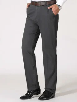 New OUKU Men's Dress Pants Trousers Chinos Buttons Pocket Plain Comfort Formal Party Work Fashion Classic Style Black Brown Micro-elastic