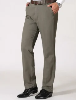 Outlet OUKU Men's Dress Pants Trousers Chinos Buttons Pocket Straight Leg Plain Comfort Formal Party Work Fashion Classic Style Black Dark Green Micro-elastic