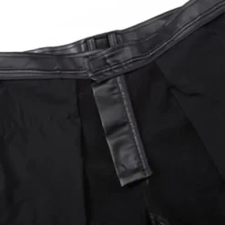 Clearance OUKU Men's Dress Pants Winter Pants Trousers Faux Leather Shorts Pocket Straight Leg Solid Colored Comfort Warm Wedding Office Business Faux Leather Streetwear Casual Micro-elastic Black