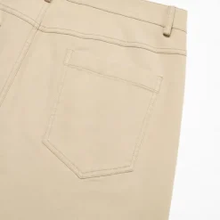 Online OUKU Men's Dress Pants Zipper Pocket Solid Color Breathable Full Length Formal Office Business Chic & Modern Formal Navy Blue Micro-elastic Khaki