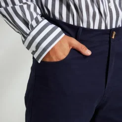 Clearance OUKU Men's Dress Pants Zipper Pocket Solid Color Breathable Full Length Formal Office Work Chic & Modern Formal Khaki Micro-elastic Navy Blue