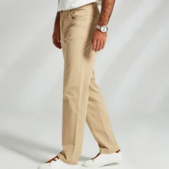 Clearance OUKU Men's Dress Pants Zipper Pocket Solid Color Breathable Full Length Formal Office Work Chic & Modern Formal Khaki Micro-elastic Navy Blue