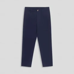 Clearance OUKU Men's Dress Pants Zipper Pocket Solid Color Breathable Full Length Formal Office Work Chic & Modern Formal Khaki Micro-elastic Navy Blue