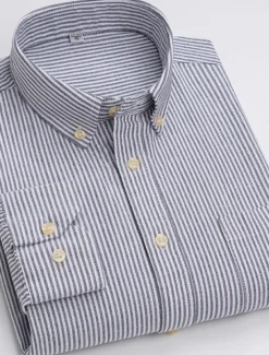 Best OUKU Men's Dress Shirt Button Down Shirt Collared Shirt Oxford Shirt Tartan Wedding Casual A B F G Long Sleeve All Seasons Clothing Apparel