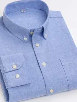 Best OUKU Men's Dress Shirt Button Down Shirt Collared Shirt Oxford Shirt Tartan Wedding Casual A B F G Long Sleeve All Seasons Clothing Apparel