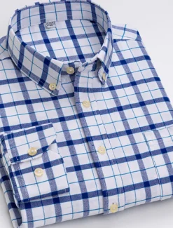 Best OUKU Men's Dress Shirt Button Down Shirt Collared Shirt Oxford Shirt Tartan Wedding Casual A B F G Long Sleeve All Seasons Clothing Apparel