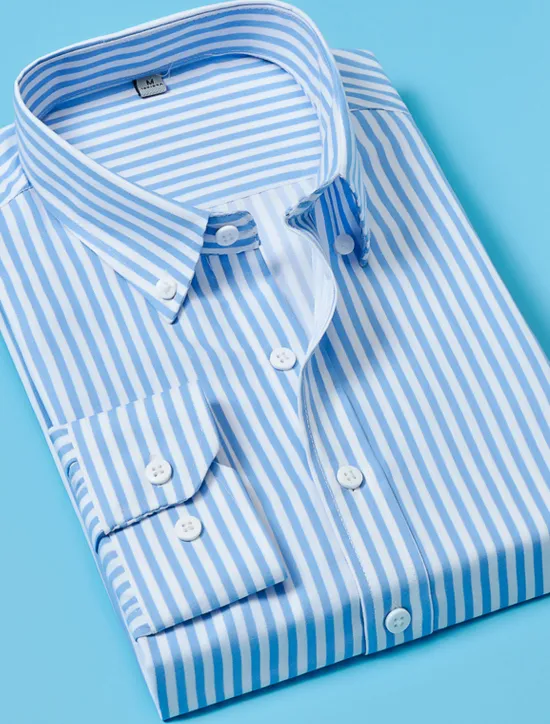 New OUKU Men's Dress Shirt Button Down Shirt Striped Shirt Collared Shirt Striped Wedding Work Black White Red Navy Blue Long Sleeve Collar Clothing Apparel
