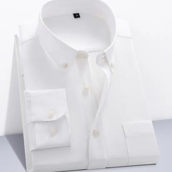New OUKU Men's Dress Shirt Button Down Shirt Non Iron Shirt Oxford Shirt Plaid Wedding Outdoor Black White Pink Red Long Sleeve Square Neck Spring & Fall Clothing Apparel Button-Down