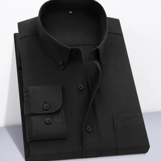 New OUKU Men's Dress Shirt Button Down Shirt Non Iron Shirt Oxford Shirt Plaid Wedding Outdoor Black White Pink Red Long Sleeve Square Neck Spring & Fall Clothing Apparel Button-Down