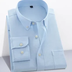 New OUKU Men's Dress Shirt Button Down Shirt Non Iron Shirt Oxford Shirt Plaid Wedding Outdoor Black White Pink Red Long Sleeve Square Neck Spring & Fall Clothing Apparel Button-Down