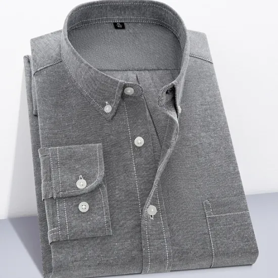 New OUKU Men's Dress Shirt Button Down Shirt Non Iron Shirt Oxford Shirt Plaid Wedding Outdoor Black White Pink Red Long Sleeve Square Neck Spring & Fall Clothing Apparel Button-Down