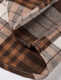 New OUKU Men's Dress Shirt Button Down Shirt Stripes and Plaid Wedding Office & Career Black Red Dark Navy Orange Long Sleeve Turndown All Seasons Clothing Apparel