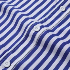 Outlet OUKU Men's Dress Shirt Button Down Shirt Striped Wedding Work Light Blue Black Red Blue Long Sleeve Collar Clothing Apparel