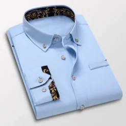 Clearance OUKU Men's Dress Shirt Button Down Shirt Collared Shirt Floral Wedding Work Wine Black White Navy Blue Long Sleeve Turndown Spring & Fall Clothing Apparel Button-Down