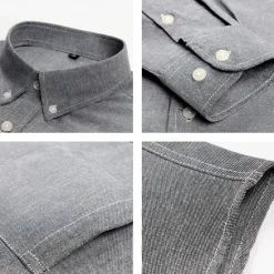 Discount OUKU Men's Dress Shirt Button Down Shirt Oxford Shirt Plain Wedding Outdoor Light Blue Black White Pink Long Sleeve Turndown Summer Spring Clothing Apparel