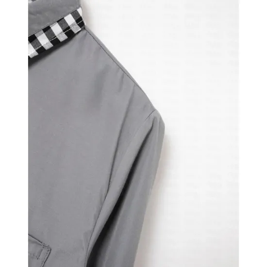 New OUKU Men's Dress Shirt Button Down Shirt Non Iron Shirt Casual Shirt Black White Pink Burgundy Blue Long Sleeve Color Block Solid / Plain Color Turndown Wedding Vacation Button-Down Clothing Apparel Cotton