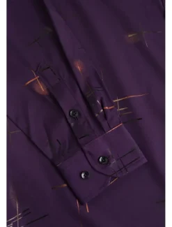 Sale OUKU Men's Dress Shirt Button Down Shirt Non Iron Shirt Collared Shirt Stretch Tartan Wedding Work Wine Black / Gray Black White Long Sleeve Square Neck All Seasons Clothing Apparel